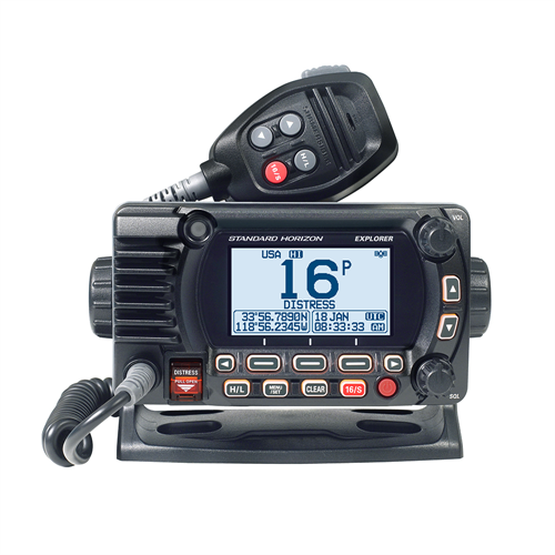 Explorer GX1800G Fixed Mount Marine VHF with GPS in Black