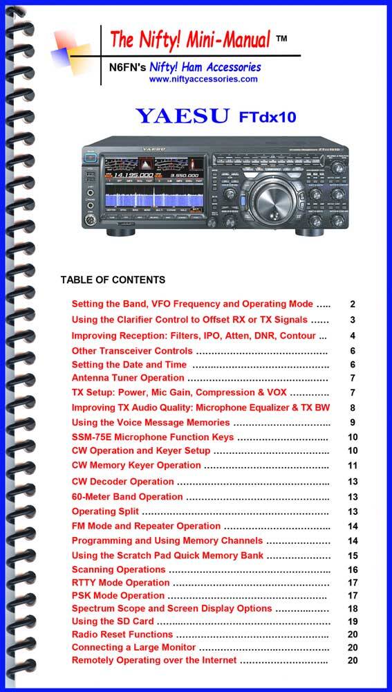 Nifty Mini Manual for the Yaesu FTDX10 - Radioworld