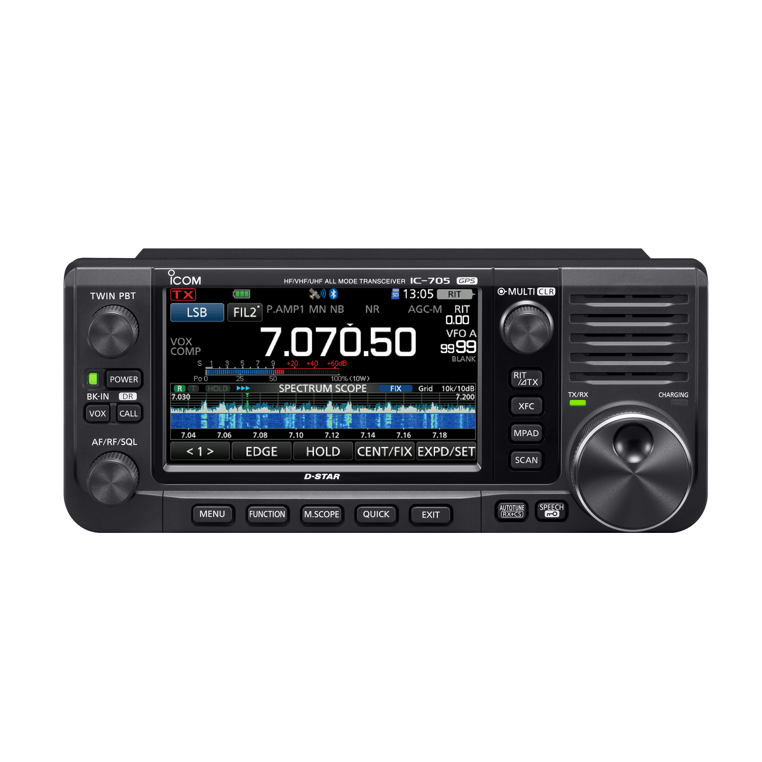 Icom IC-705 HF/VHF/UHF Portable Transceiver with FREE back